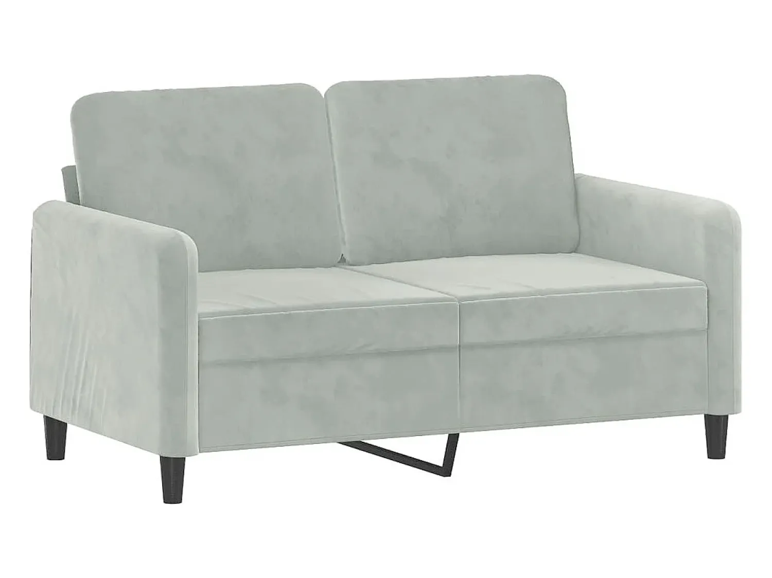 Sofá* Sofá 2 lugares + almofadas decorativas 120cm veludo cinza-claro PT830399 Cinzento claro