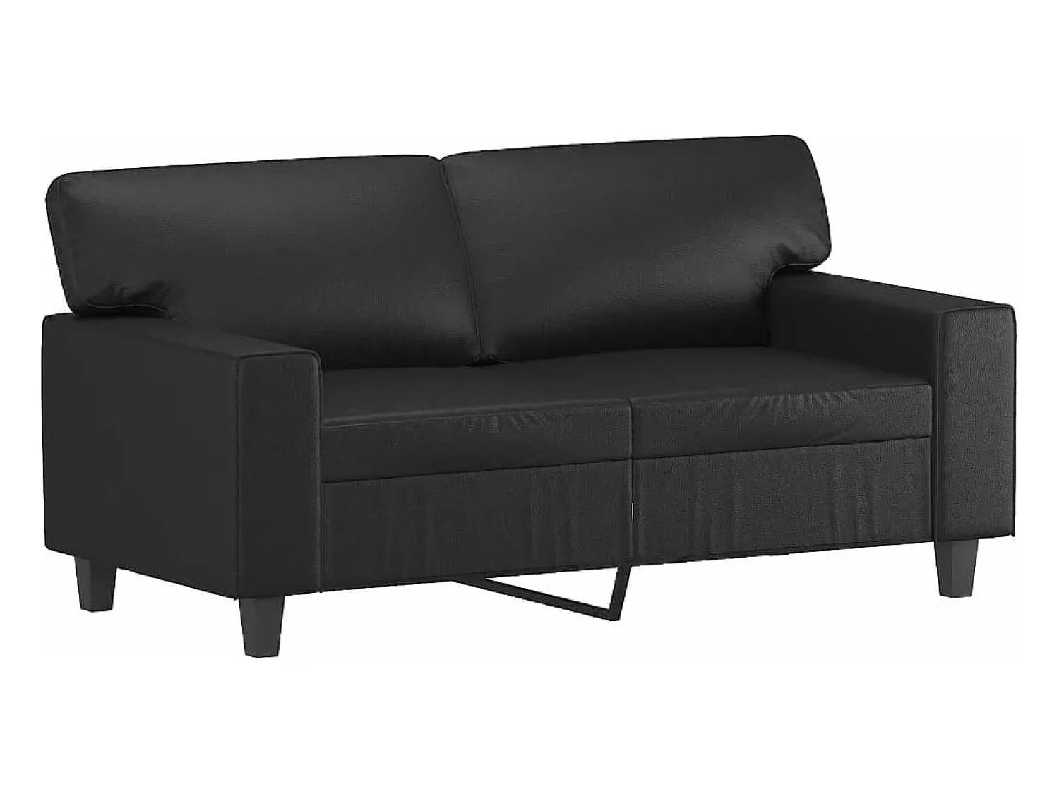 Sofá| Sofá 2 lugares + almofadas decorativas 120cm couro artif. PT346828 Preto