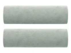 Sofá 3 lugares + almofadas decorativas 180cm veludo cinza-claro PT745019^ Sofá