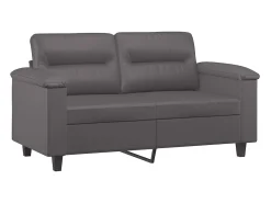 Sofá* Sofá 2 lugares + almofadas decorativas 120cm couro artif. cinza PT716429 Cinzento