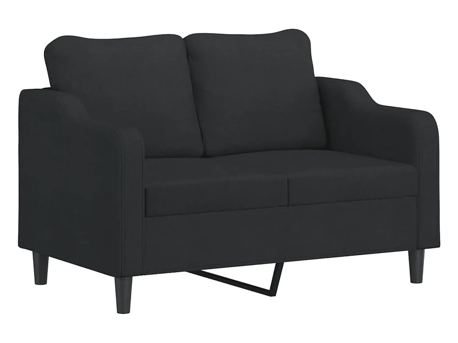 Online vidaxl Sofá 2 lugares + almofadas decorativas 120 cm tecido Preto