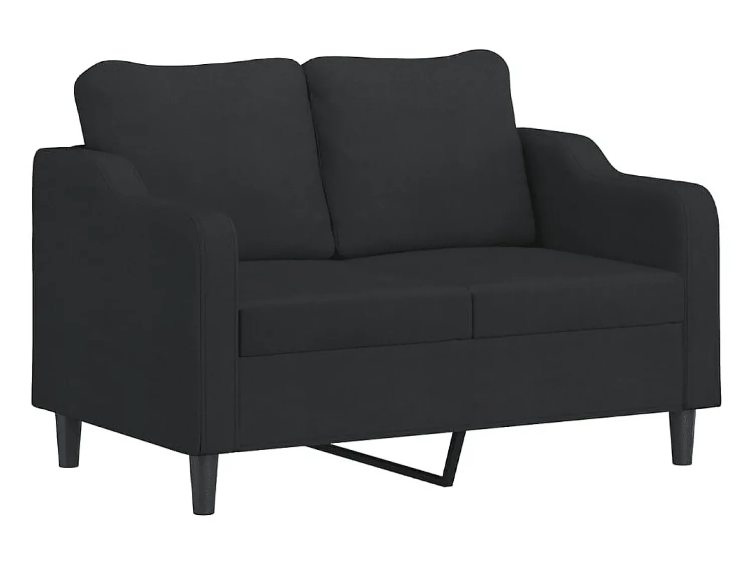Online vidaxl Sofá 2 lugares + almofadas decorativas 120 cm tecido Preto