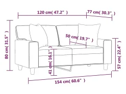 Sale vidaxl Sofá 2 lugares + almofadas decorativas 120cm couro artif. Creme
