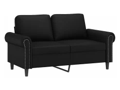 Sofá| Sofá 2 lugares + almofadas decorativas 120cm couro artif. PT357056 Preto