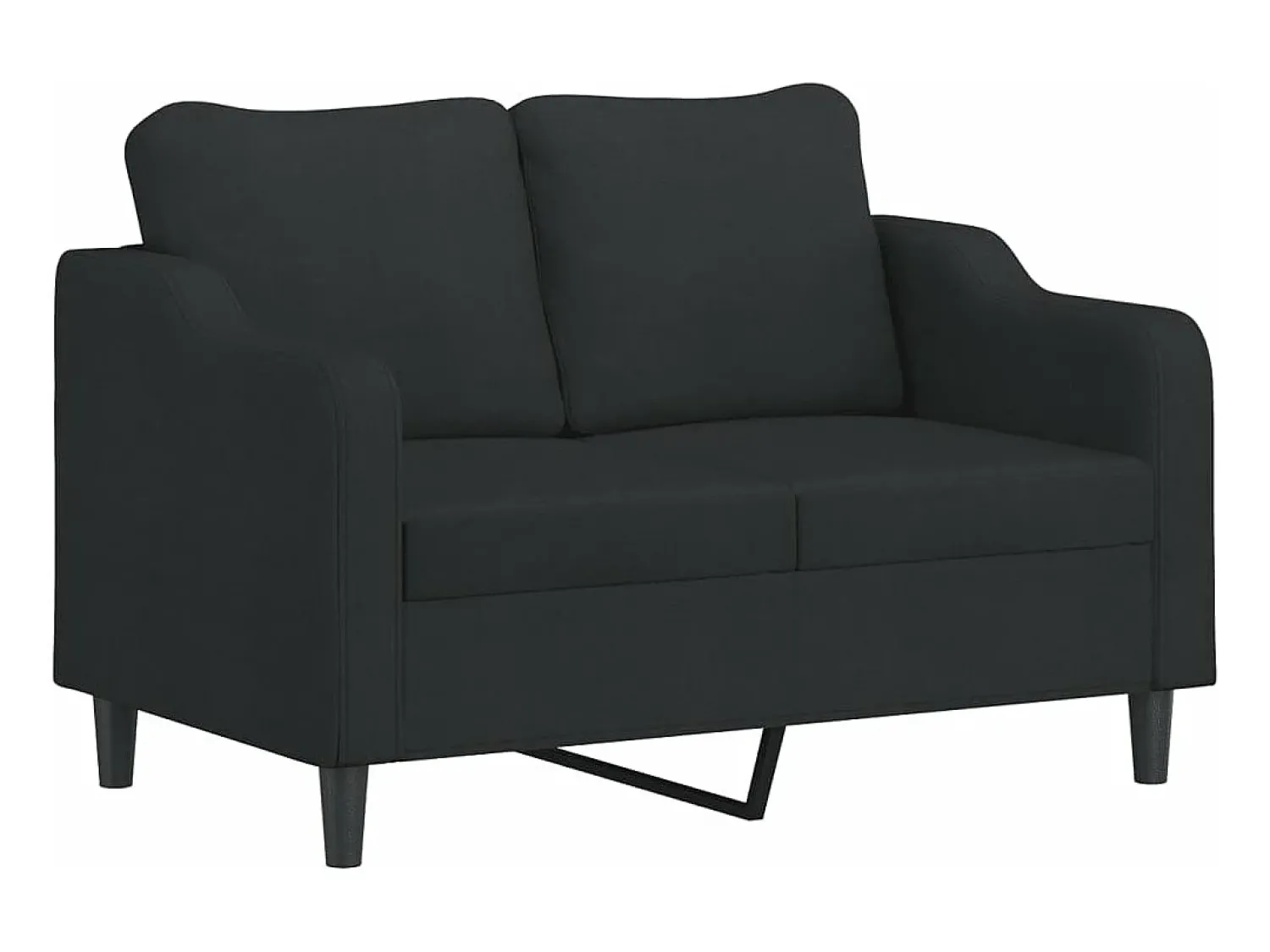 Sofá| Sofá 2 lugares + almofadas decorativas 120 cm tecido PT343111 Preto