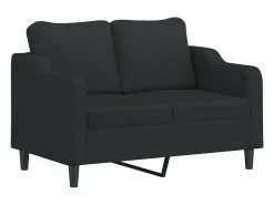 Sofá| Sofá 2 lugares + almofadas decorativas 120 cm tecido PT343111 Preto