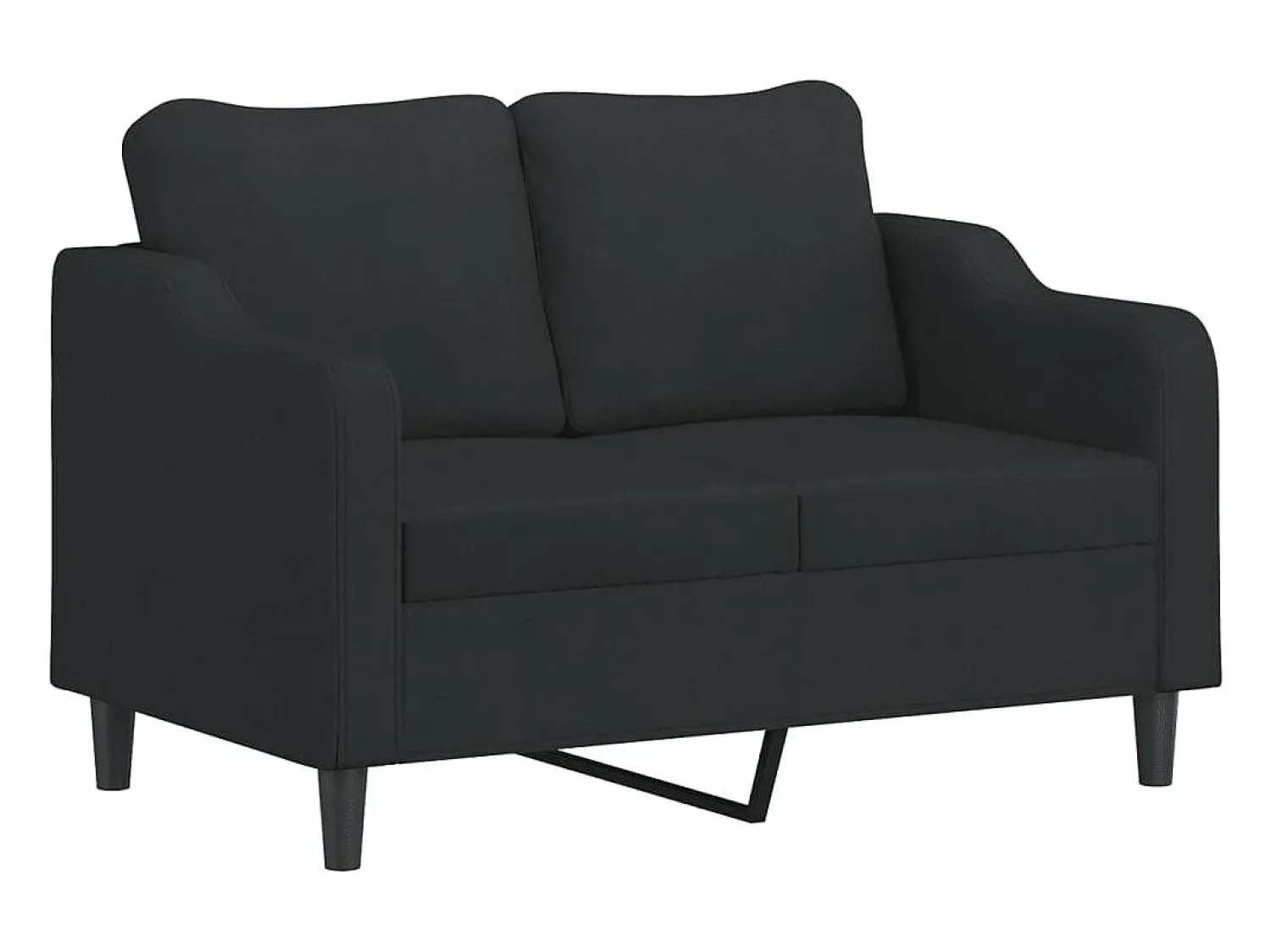 Sofá| Sofá 2 lugares + almofadas decorativas 120 cm tecido PT343111 Preto