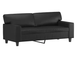 Sofá| Sofá 2 lugares + almofadas decoração 140 cm couro artif. PT467081 Preto