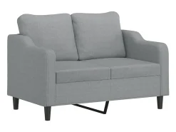 Sofá| Sofá 2 lugares + almofadas decorativas 120cm tecido cinza-claro PT125667 Cinzento