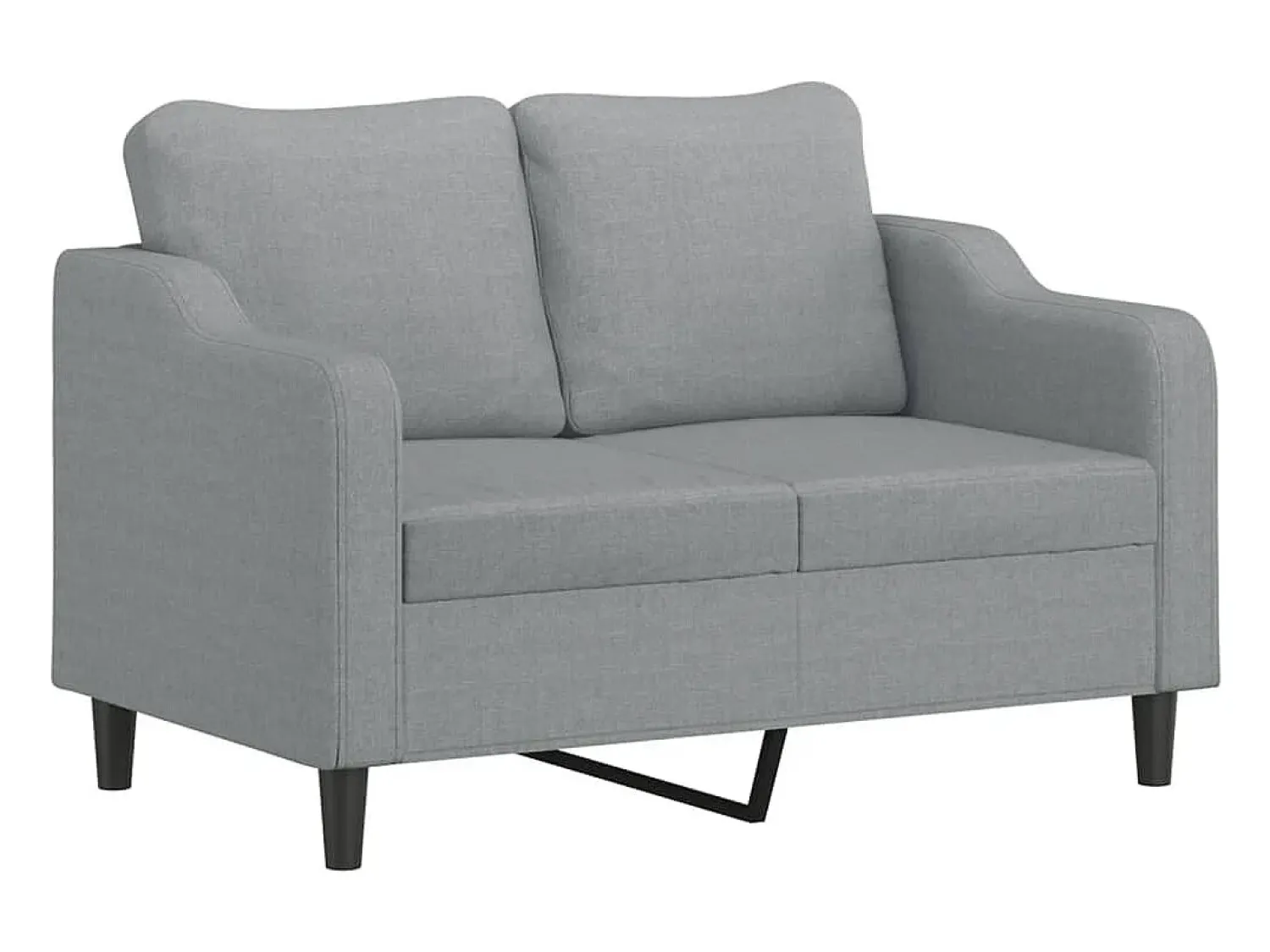 Sofá| Sofá 2 lugares + almofadas decorativas 120cm tecido cinza-claro PT125667 Cinzento