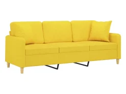 Sofá* Sofá 3 lugares + almofadas decoração 180cm tecido -claro PT521443 Amarelo