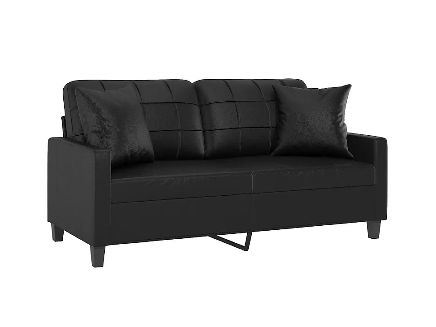 Sofá* Sofá 2 lugares + almofadas decoração 140 cm couro artif. PT597112 Preto