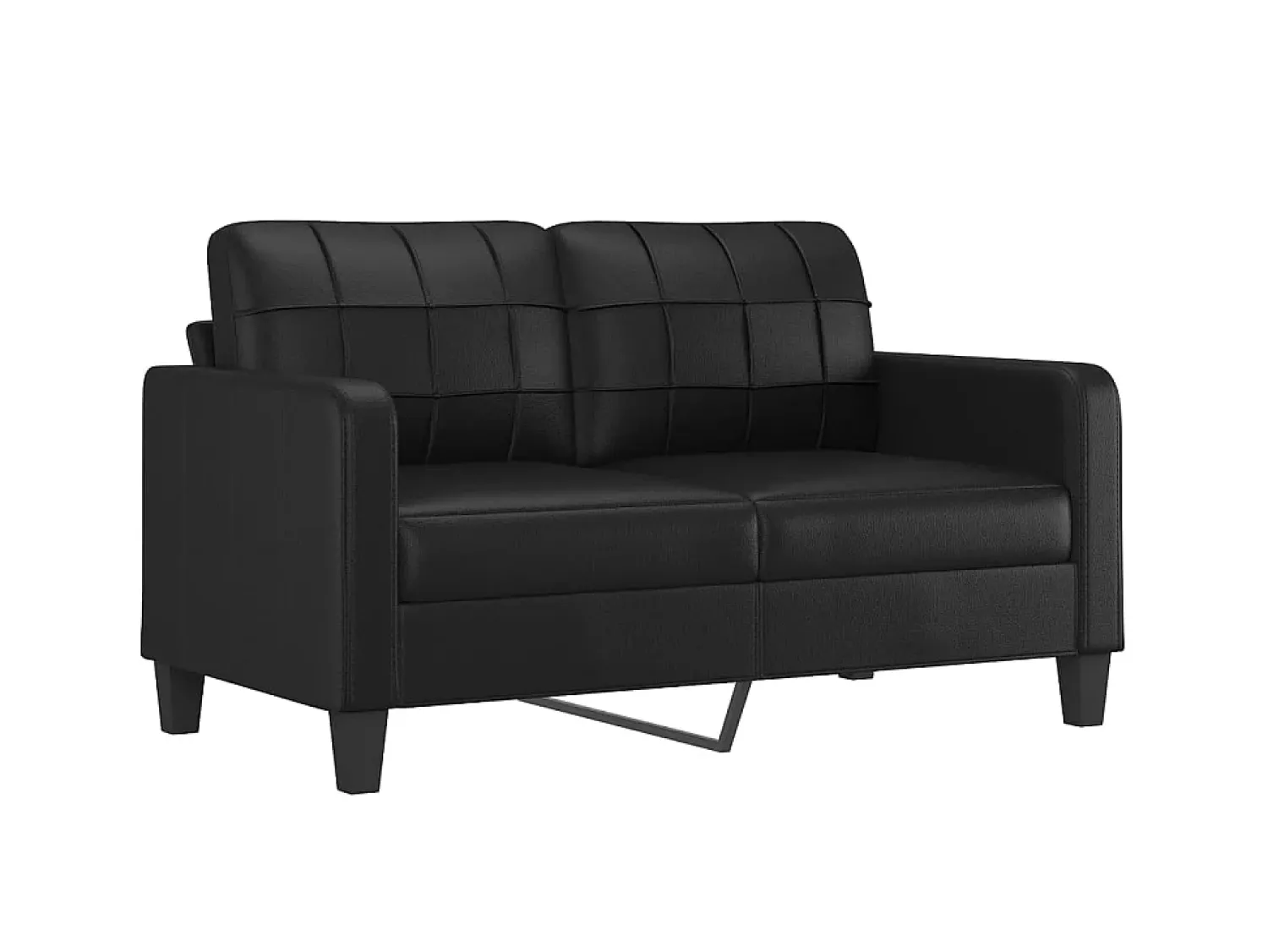 Sofá* Sofá 2 lugares + almofadas decoração 140 cm couro artif. PT597112 Preto