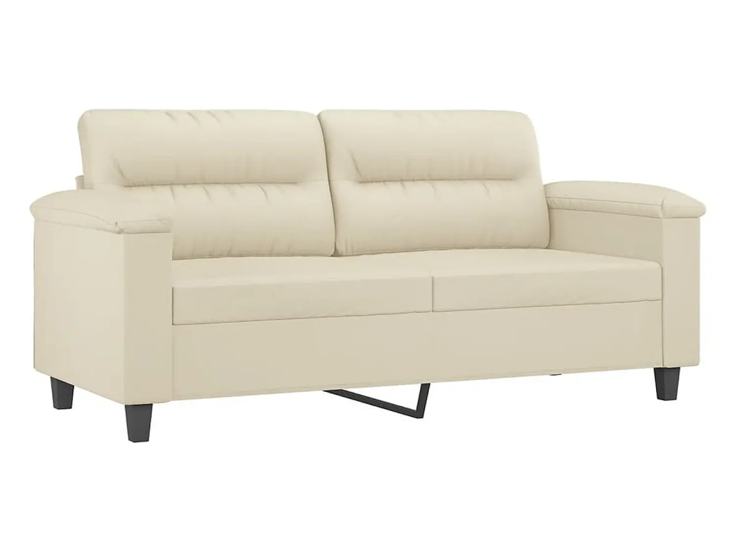 Sale Sofá 2 lugares + almofadas decorativas 140cm couro artif. PT298378 Creme