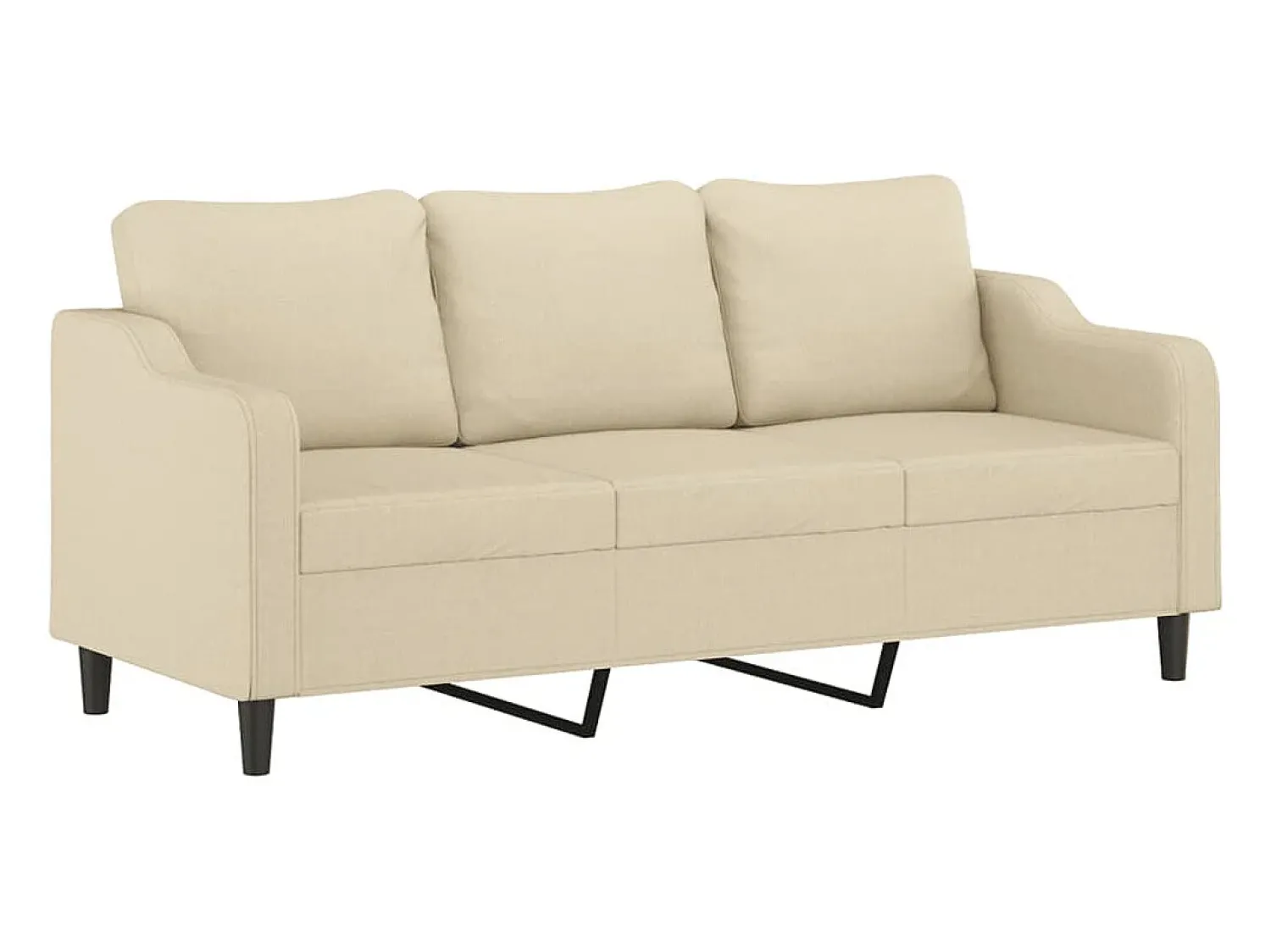 Sofá 3 lugares + almofadas decorativas 180 cm tecido cor PT976958^ Sofá