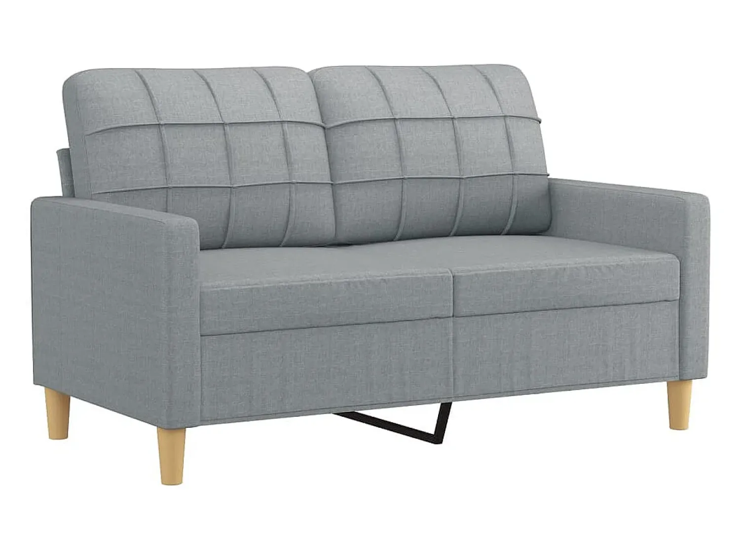 Sofá 2 lugares + almofadas decorativas 120cm tecido cinza-claro PT740532^ Sofá