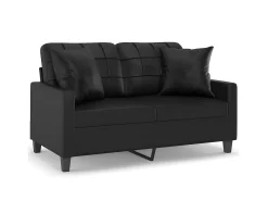 Sofá 2 lugares + almofadas decorativas 120cm couro artif. PT128697^ Sofá