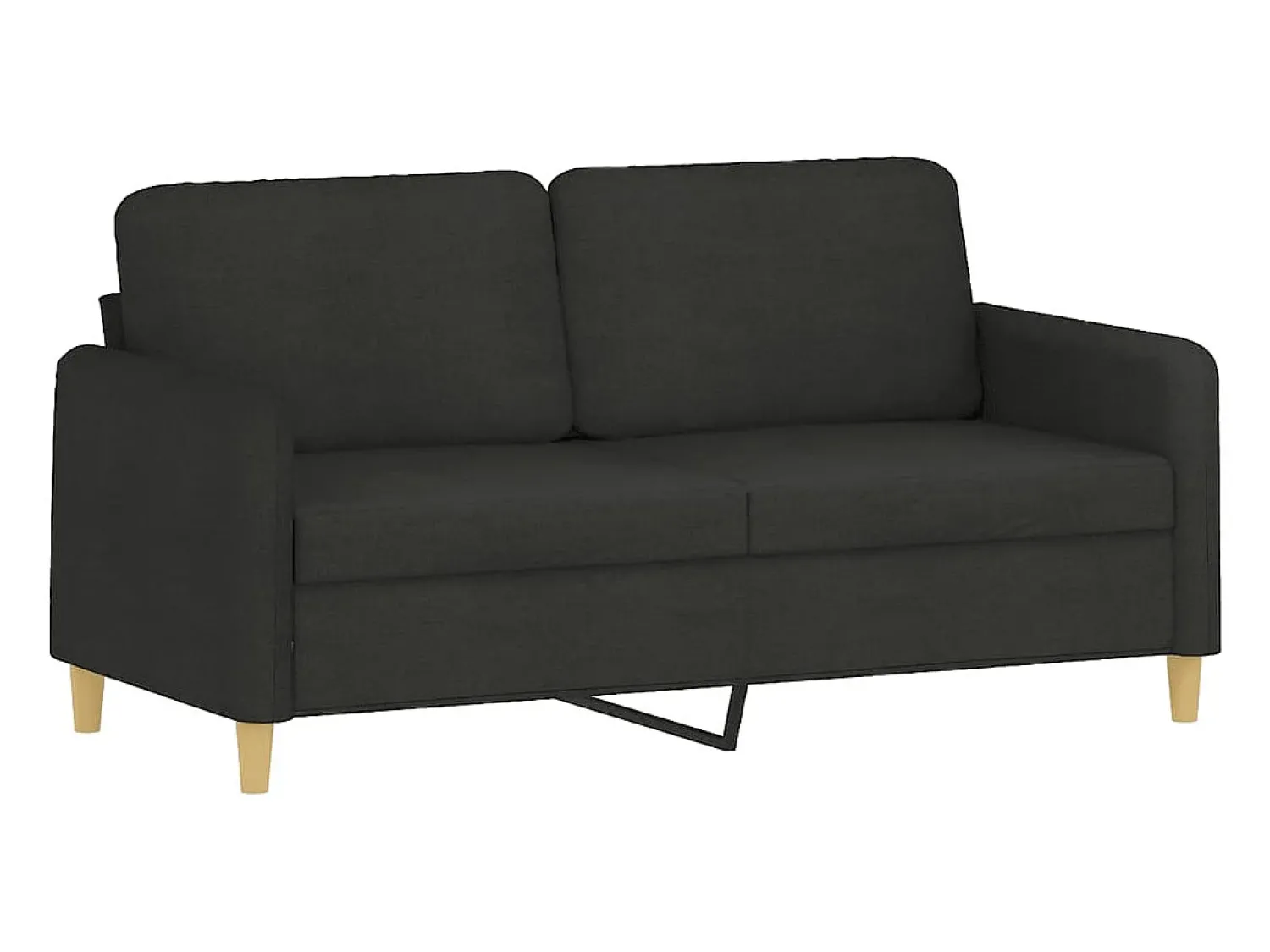 Sofá 2 lugares + almofadas decorativas 140 cm tecido PT721065 Preto