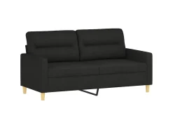 Sofá| Sofá 2 lugares + almofadas decorativas 140 cm tecido PT888762 Preto