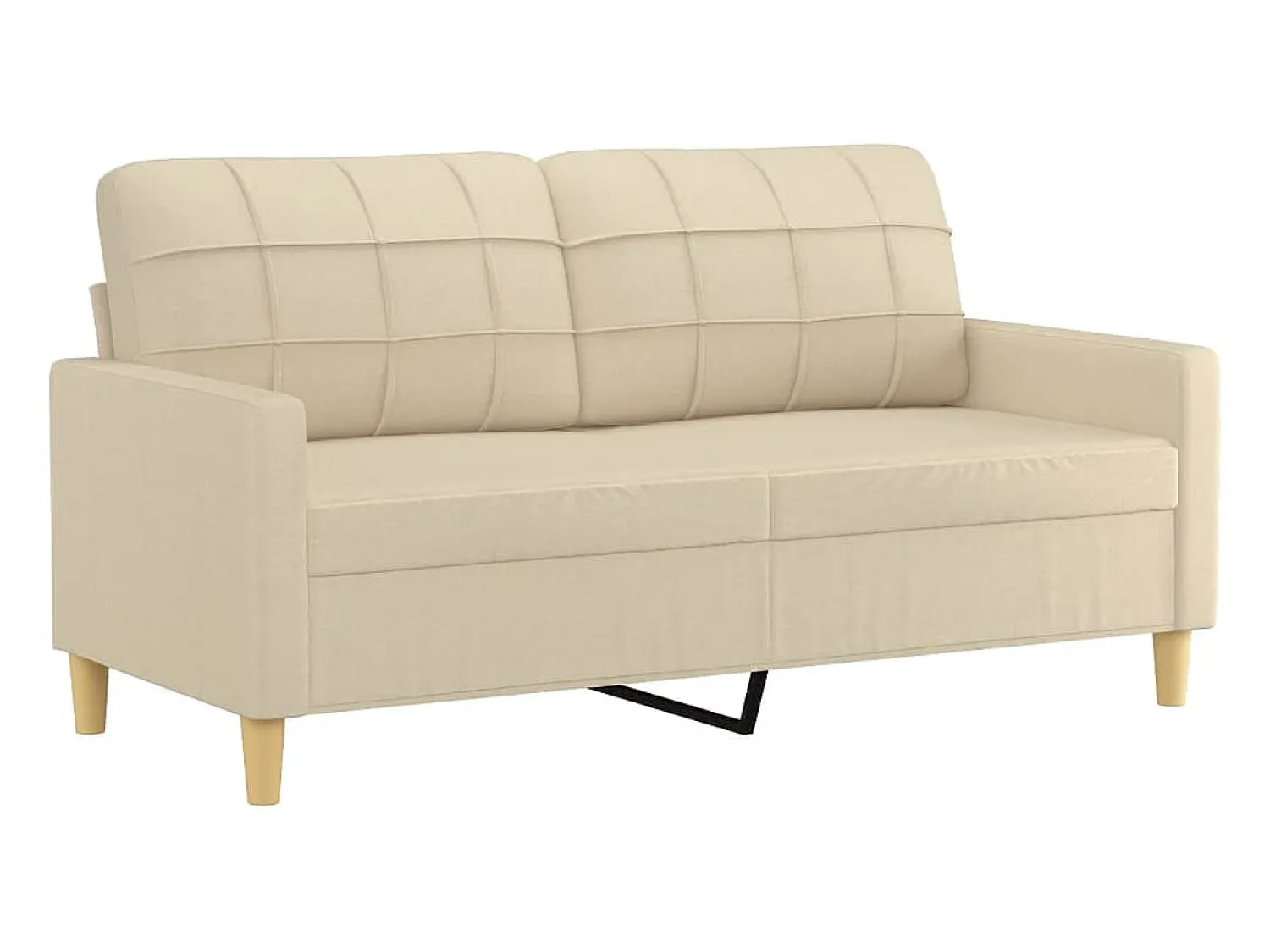 Sofá|vidaxl Sofá 2 lugares + almofadas decorativas 140 cm tecido cor Creme