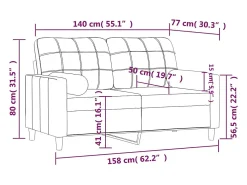 Sofá|vidaxl Sofá 2 lugares + almofadas decorativas 140 cm tecido cor Creme
