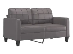 Sofá* Sofá 2 lugares + almofadas decorativas 140cm couro artif. cinza PT554061 Cinzento