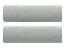 Sofá 2 lugares + almofadas decorativas 140cm veludo cinza-claro PT965093^ Sofá