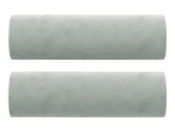 Sofá 2 lugares + almofadas decorativas 140cm veludo cinza-claro PT965093^ Sofá