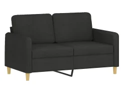 Sofá|vidaxl Sofá 2 lugares + almofadas decorativas 120 cm tecido Preto