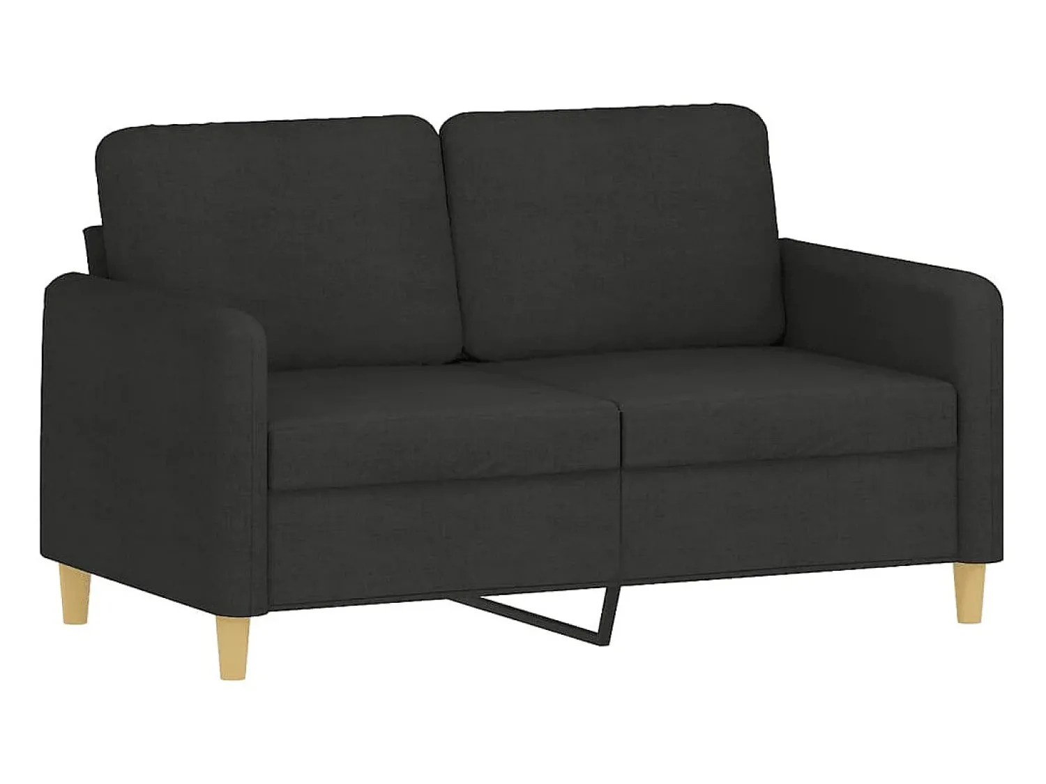 Sofá|vidaxl Sofá 2 lugares + almofadas decorativas 120 cm tecido Preto