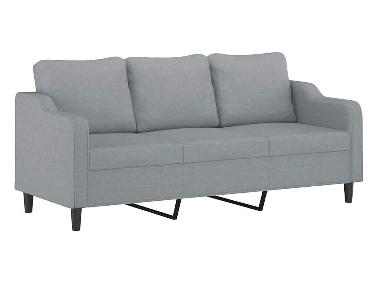 Sofá| Sofá 3 lugares + almofadas decorativas 180cm tecido cinza-claro PT676777 Cinzento