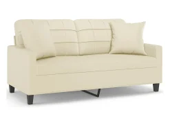 Sofá 2 lugares + almofadas decorativas 140cm couro artif. PT892289^ Sofá