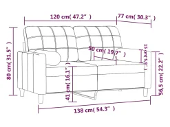 vidaxl Sofá 2 lugares + almofadas decorativas 120cm tecido cinza-claro^ Sofá