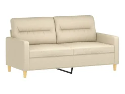 Online Sofá 2 lugares + almofadas decorativas 140 cm tecido cor PT506352 Creme