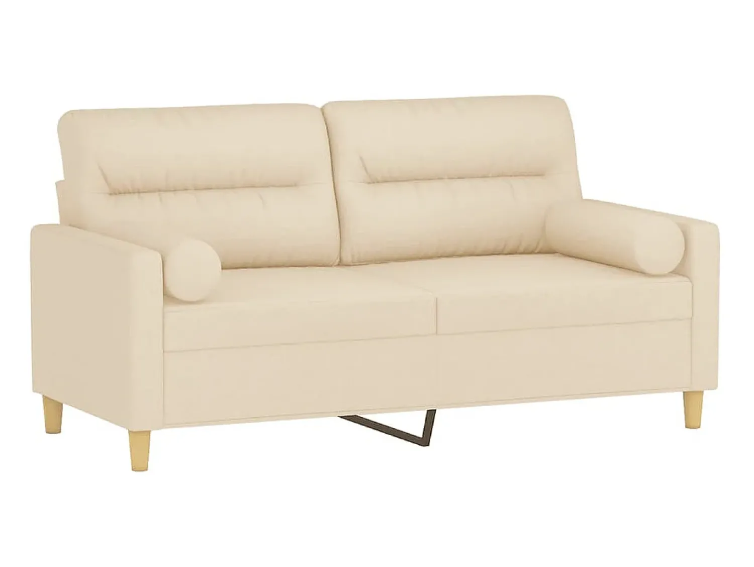 Online Sofá 2 lugares + almofadas decorativas 140 cm tecido cor PT506352 Creme