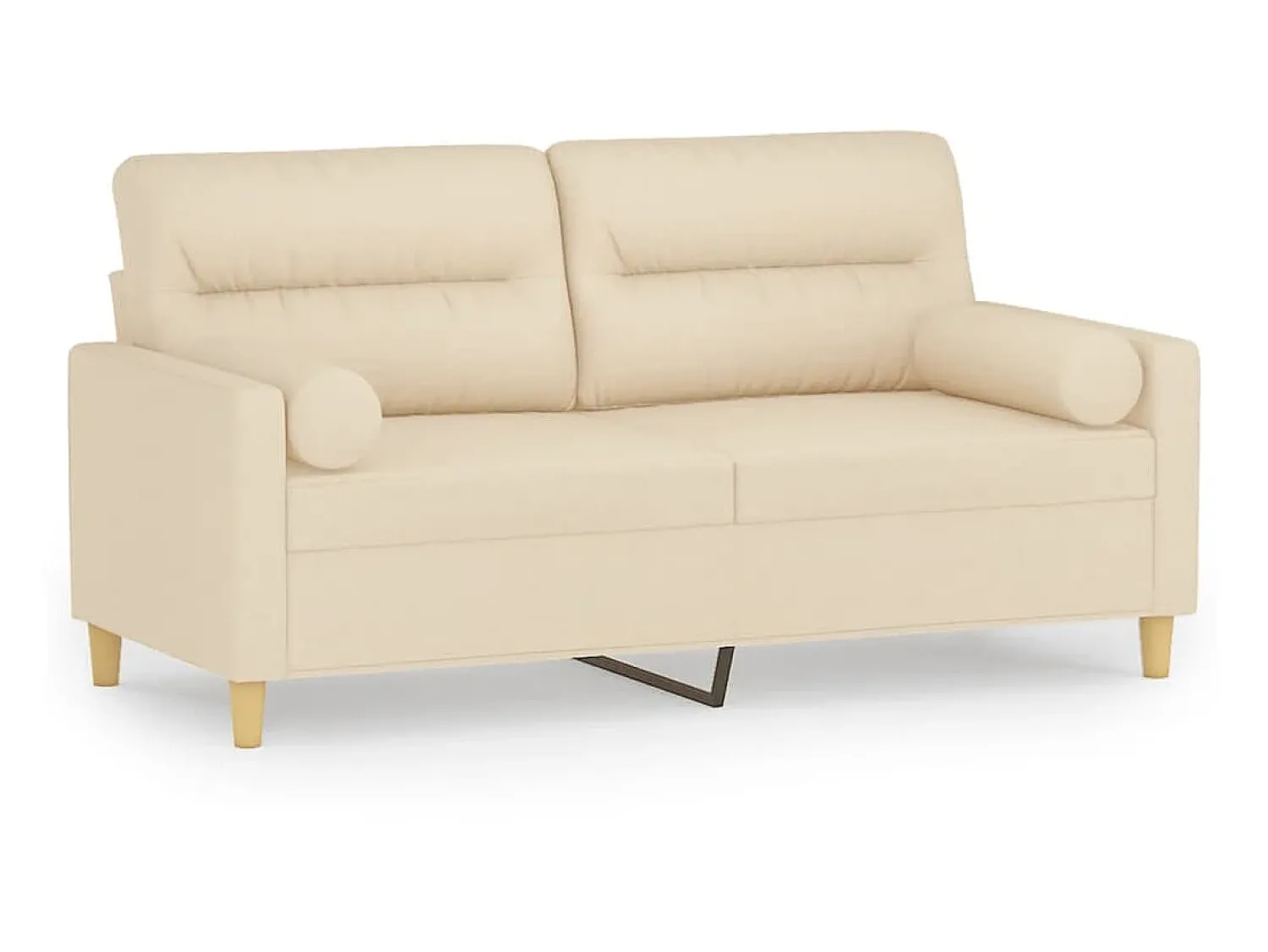 Online Sofá 2 lugares + almofadas decorativas 140 cm tecido cor PT506352 Creme