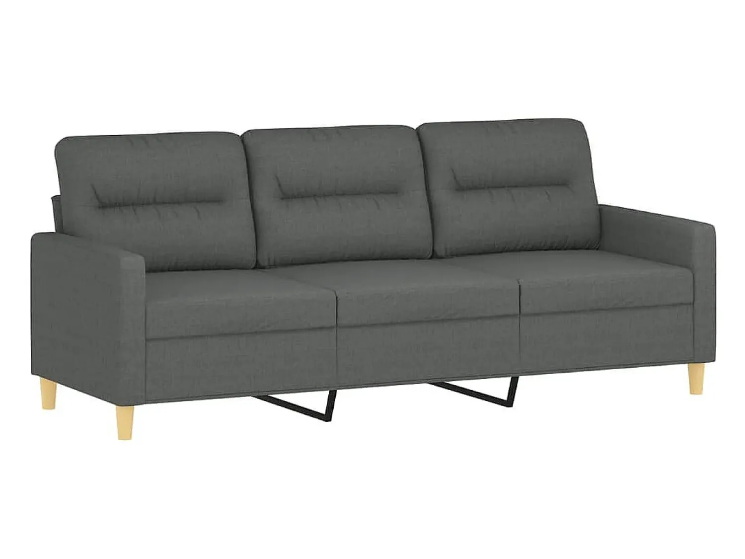 Sofá 3 lugares + almofadas decoração 180 cm tecido cinza-escuro PT421814^ Sofá
