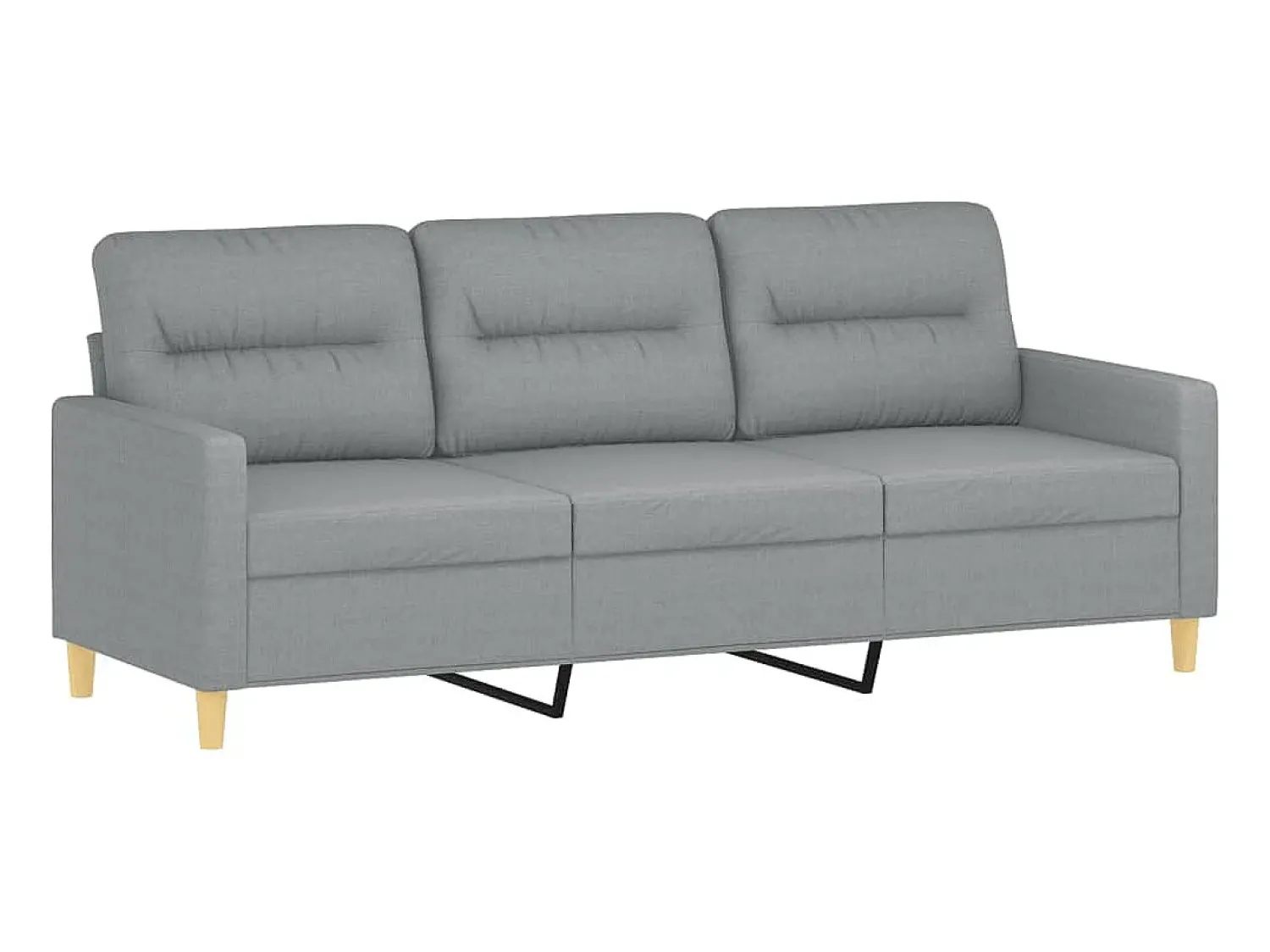Best Sofá 3 lugares + almofadas decorativas 180cm tecido cinza-claro PT683583 Cinzento