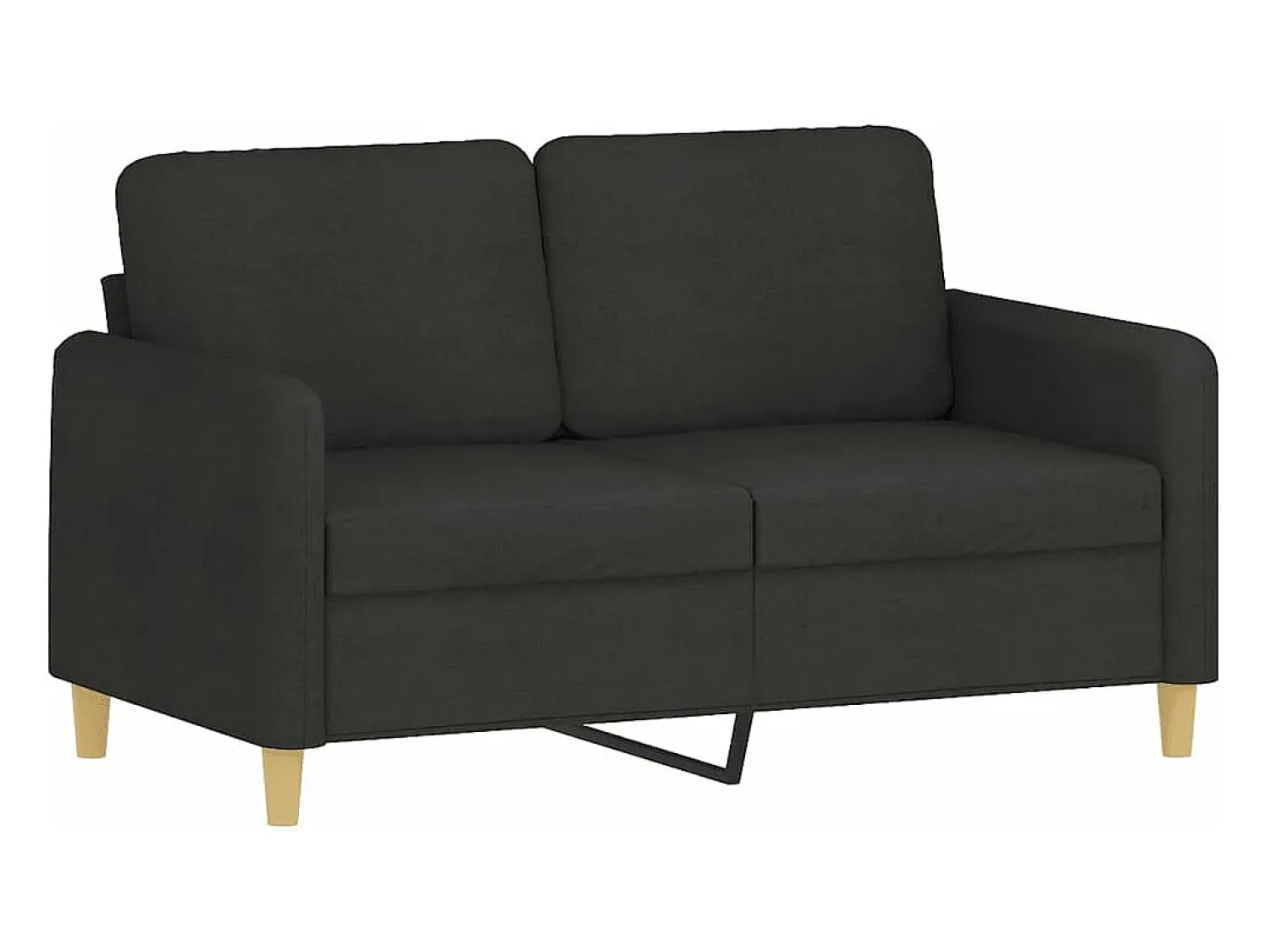 New Sofá 2 lugares + almofadas decorativas 120 cm tecido PT119947 Preto