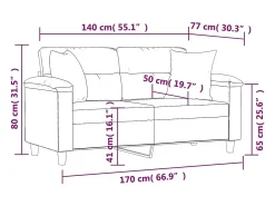 Sofá*vidaxl Sofá 2 lugares + almofadas decorativas 140cm couro artif. cinza Cinzento