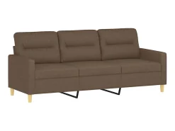 Sofá| Sofá 3 lugares + almofadas decorativas 180 cm tecido PT461576 Castanho