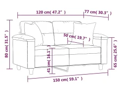 Sofá|vidaxl Sofá 2 lugares + almofadas decorativas 120cm couro artif. Creme