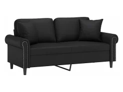 Online Sofá 2 lugares + almofadas decoração 140 cm couro artif. PT481823 Preto