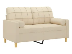 Online Sofá 2 lugares + almofadas decorativas 120 cm tecido cor PT883776 Creme
