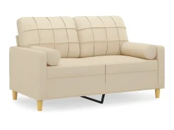 Online Sofá 2 lugares + almofadas decorativas 120 cm tecido cor PT883776 Creme