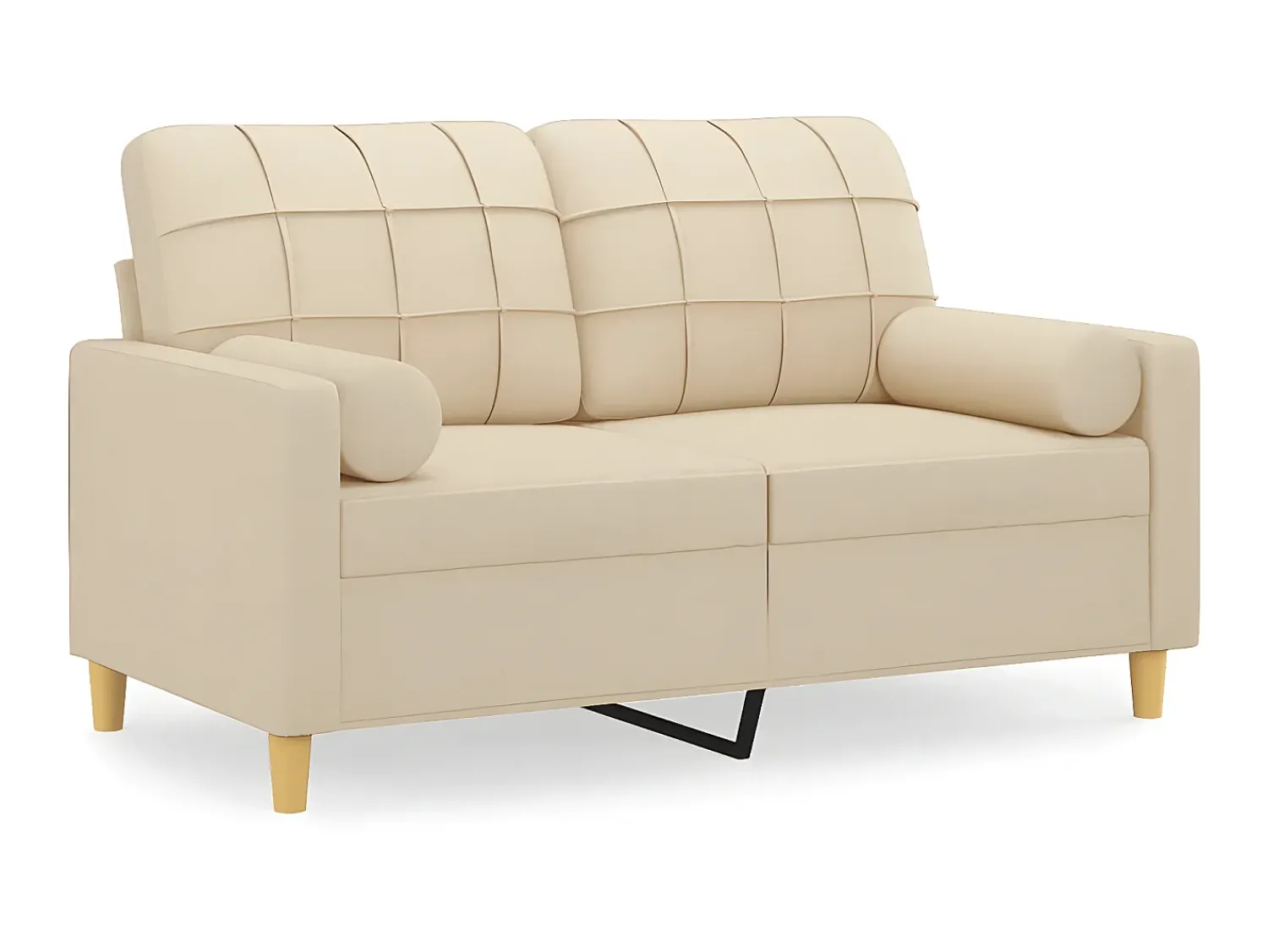 Online Sofá 2 lugares + almofadas decorativas 120 cm tecido cor PT883776 Creme
