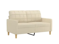 Online Sofá 2 lugares + almofadas decorativas 120 cm tecido cor PT883776 Creme
