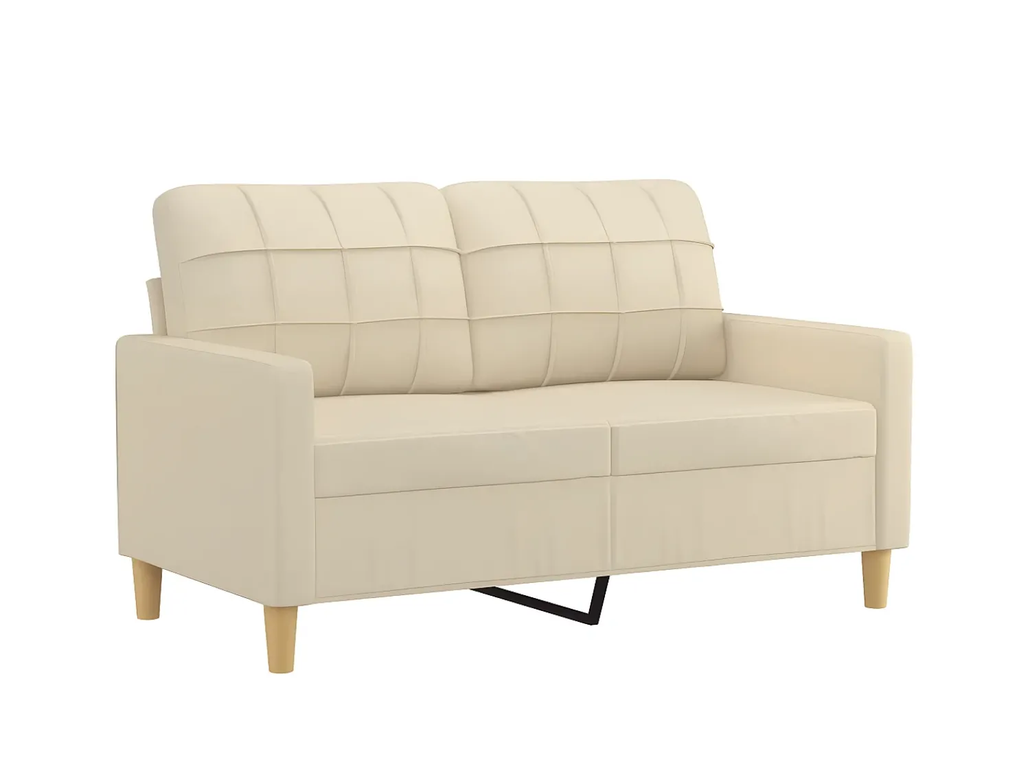 Online Sofá 2 lugares + almofadas decorativas 120 cm tecido cor PT883776 Creme