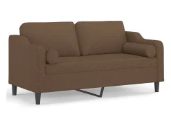 Best Sofá 2 lugares + almofadas decorativas 140 cm tecido PT539340 Castanho