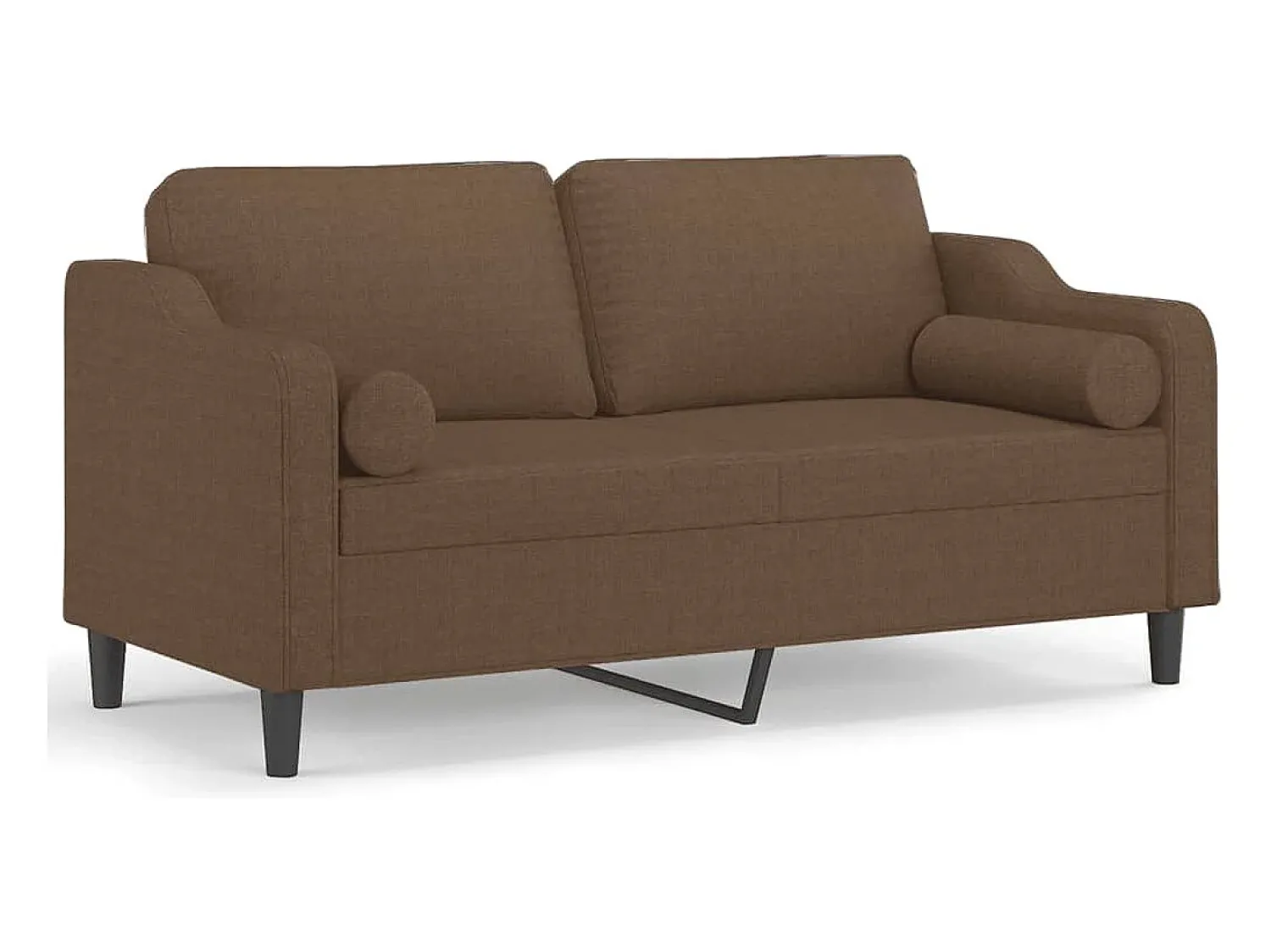 Best Sofá 2 lugares + almofadas decorativas 140 cm tecido PT539340 Castanho